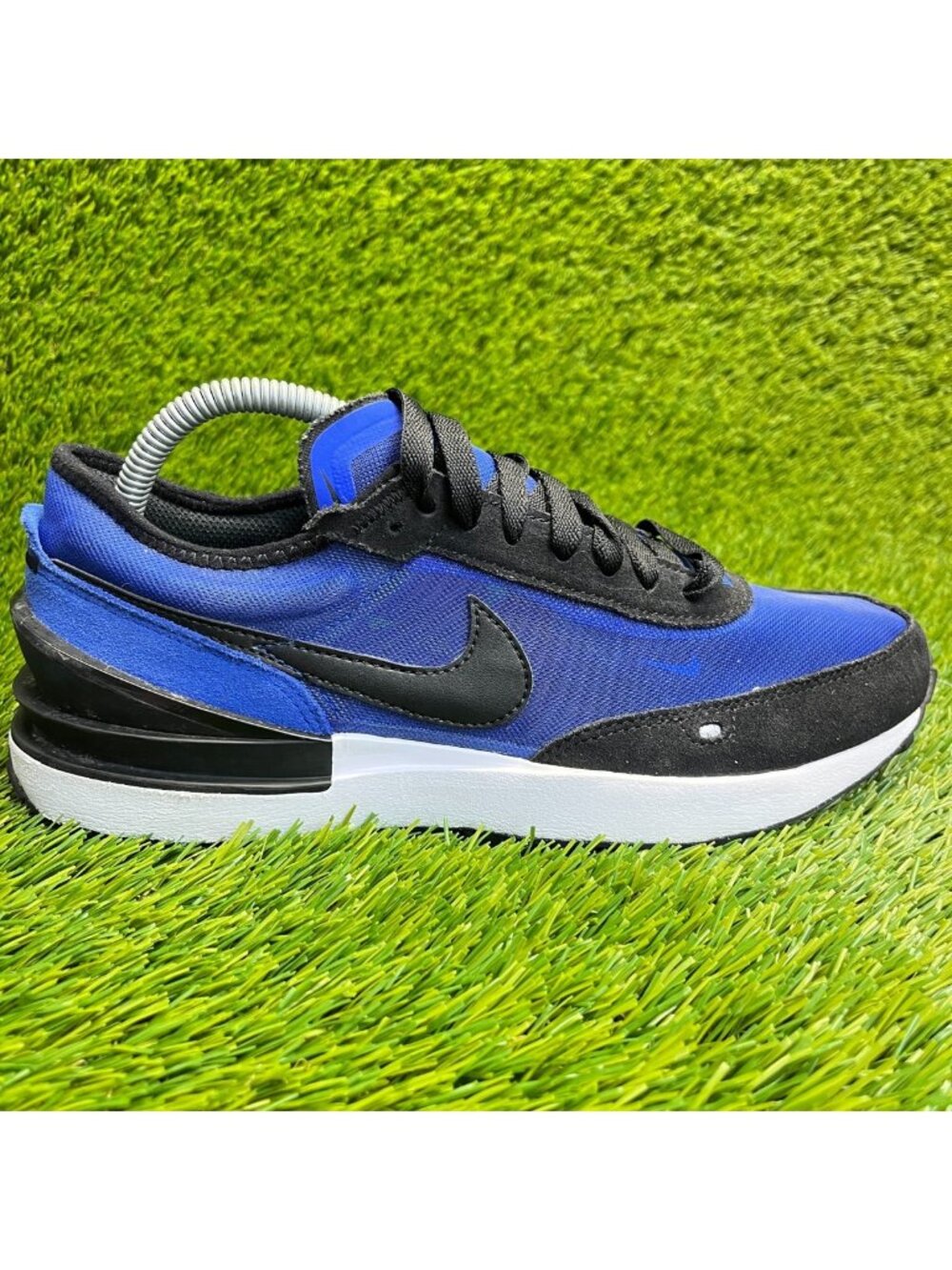 Nike Waffle One Boys Size 7Y Blue Black White‎ Walking Running Shoes Sneakers